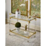 Acrylic Bar Cart - Brass 12 Acrylic Bar Cart - Brass 383848 383848 D