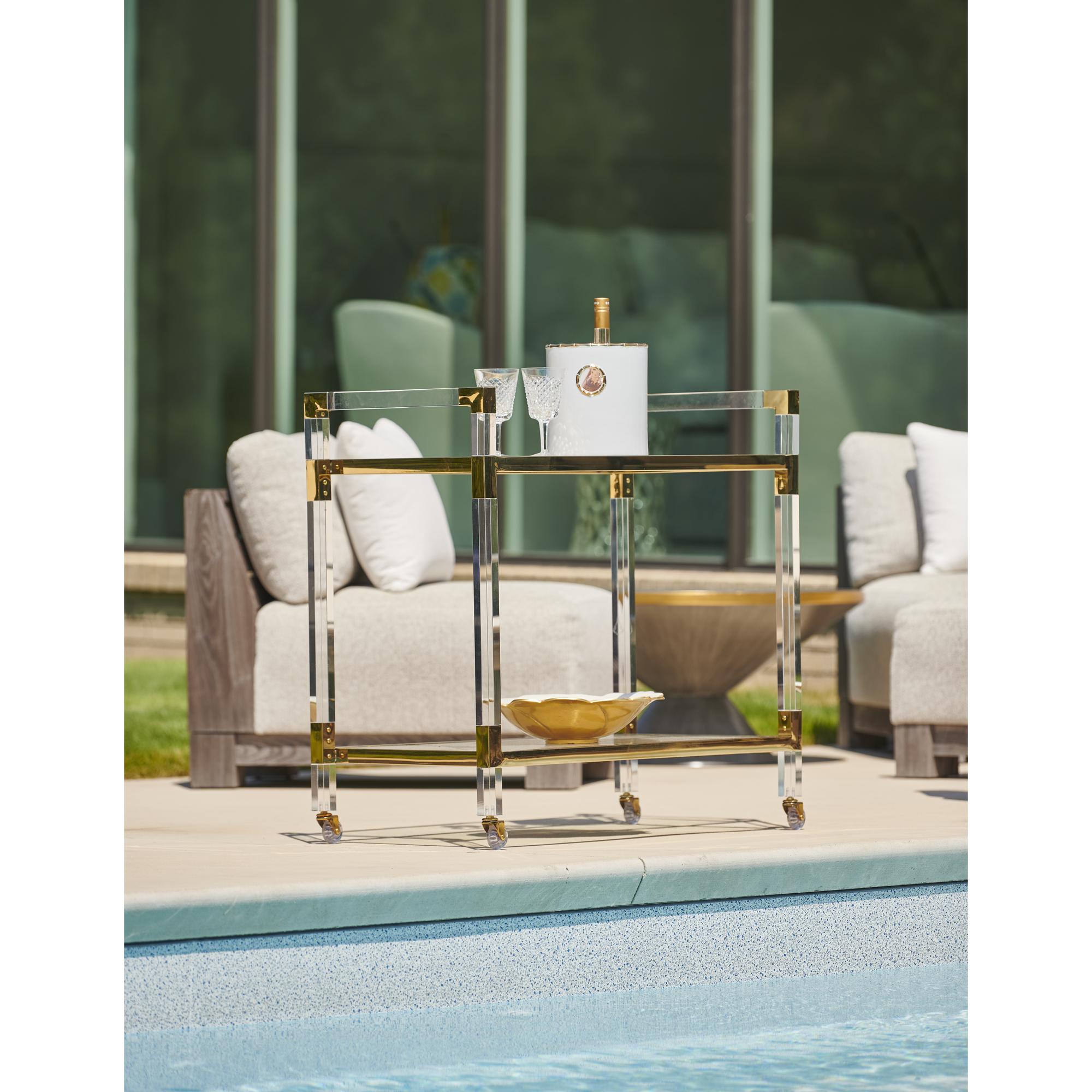 Acrylic Bar Cart - Brass 5 Acrylic Bar Cart - Brass - Image 5