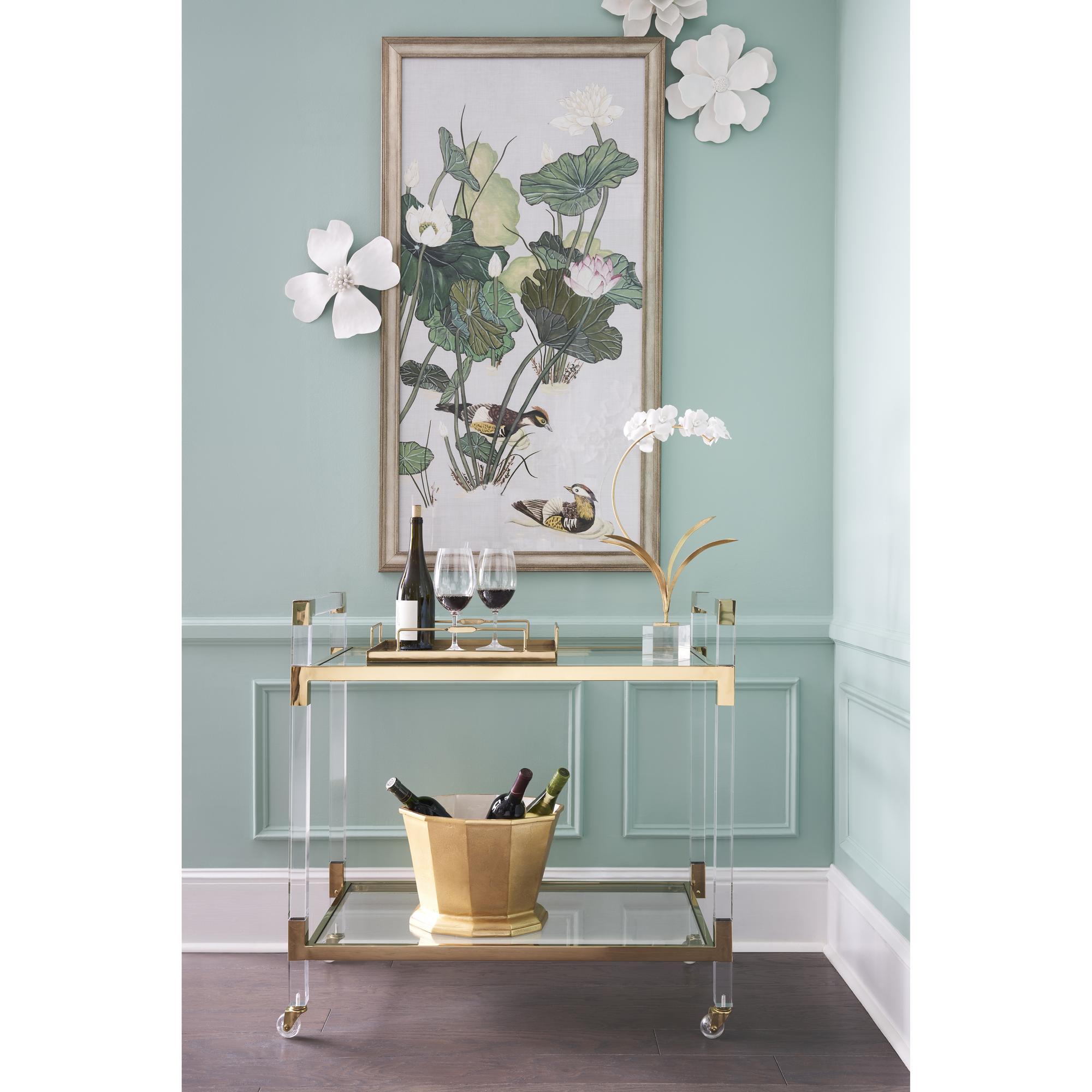 Acrylic Bar Cart - Brass 8 Acrylic Bar Cart - Brass - Image 8