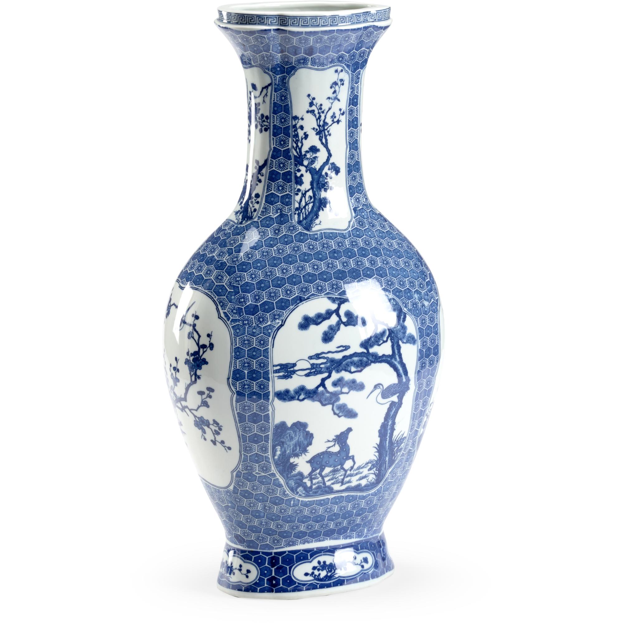 Blue And White Stag Vase 1 Blue And White Stag Vase