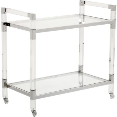 Acrylic Bar Cart - Nickel