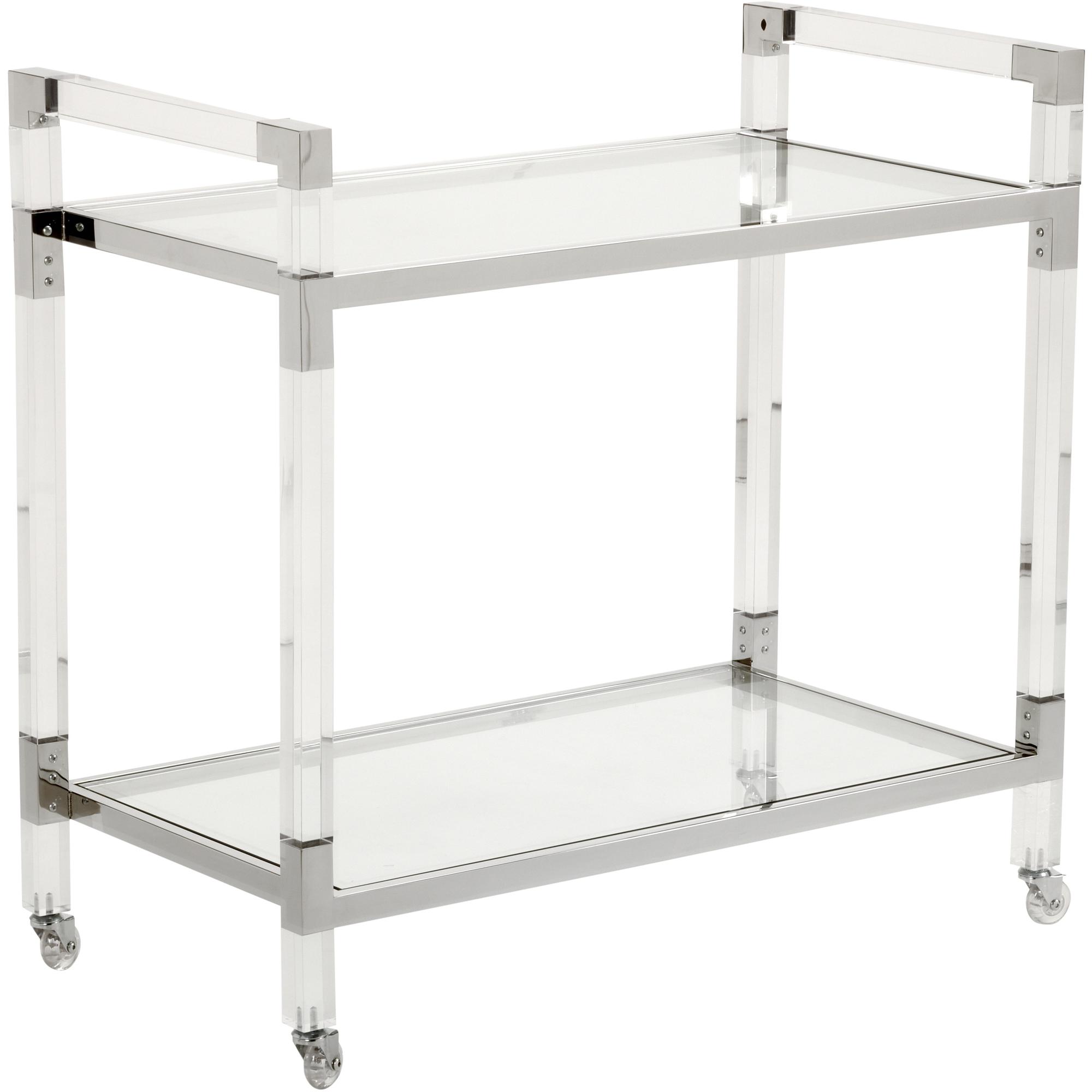 Acrylic Bar Cart - Nickel 1 Acrylic Bar Cart - Nickel
