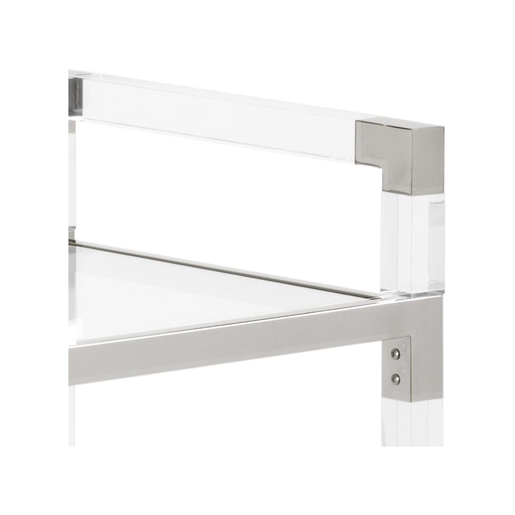 Acrylic Bar Cart - Nickel 2 Acrylic Bar Cart - Nickel - Image 2