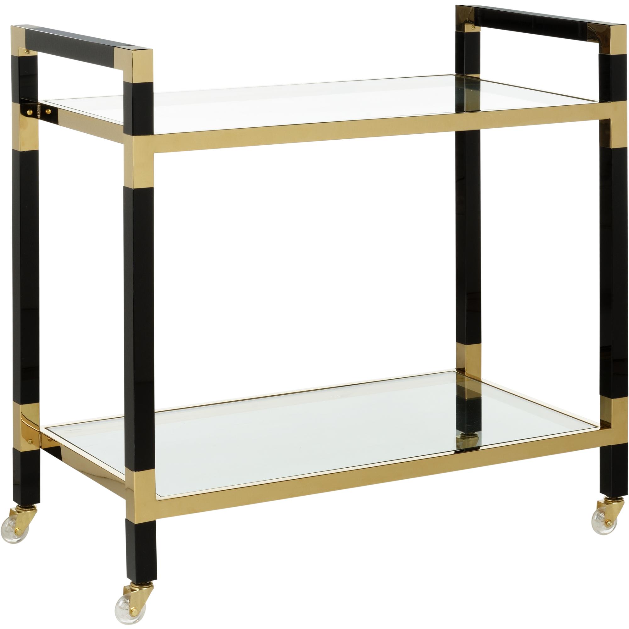 Acrylic Bar Cart - Black/Brass 1 Acrylic Bar Cart - Black/Brass
