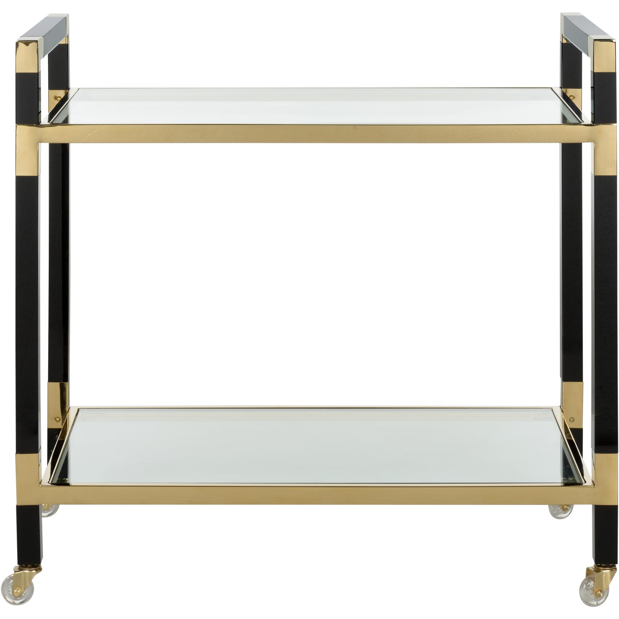 Acrylic Bar Cart - Black/Brass 2 Acrylic Bar Cart - Black/Brass - Image 2