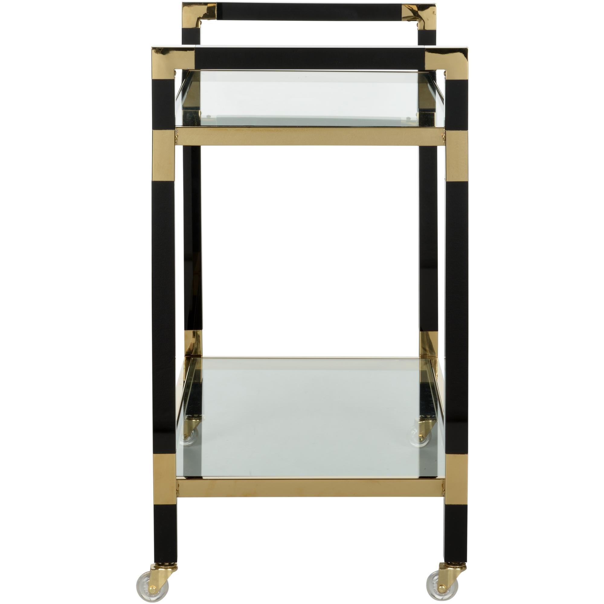Acrylic Bar Cart - Black/Brass 3 Acrylic Bar Cart - Black/Brass - Image 3