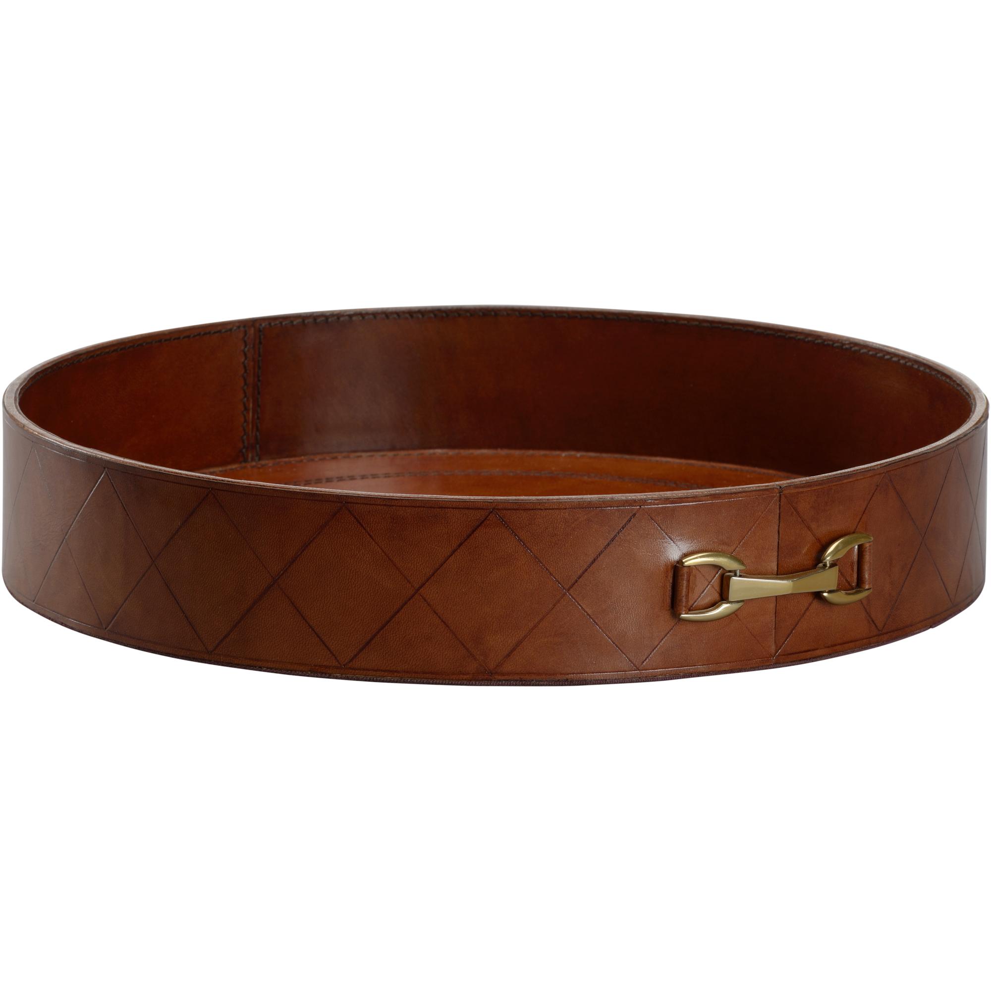 LEATHER ROUND TRAY WITH METAL 1 LEATHER ROUND TRAY WITH METAL
