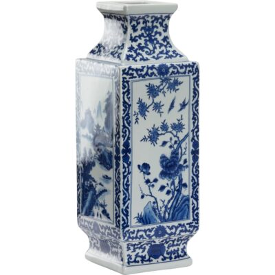 Dynasty Blue and White Landscape Vase