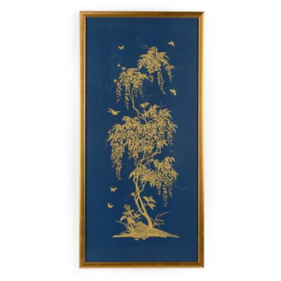 Gold Flowering Tree On Blue A