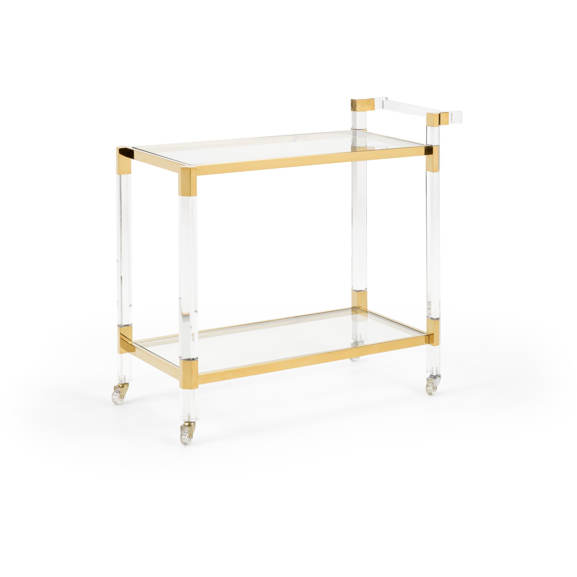 Boulevardier Bar Cart - Clear/Gold 1 Boulevardier Bar Cart - Clear/Gold
