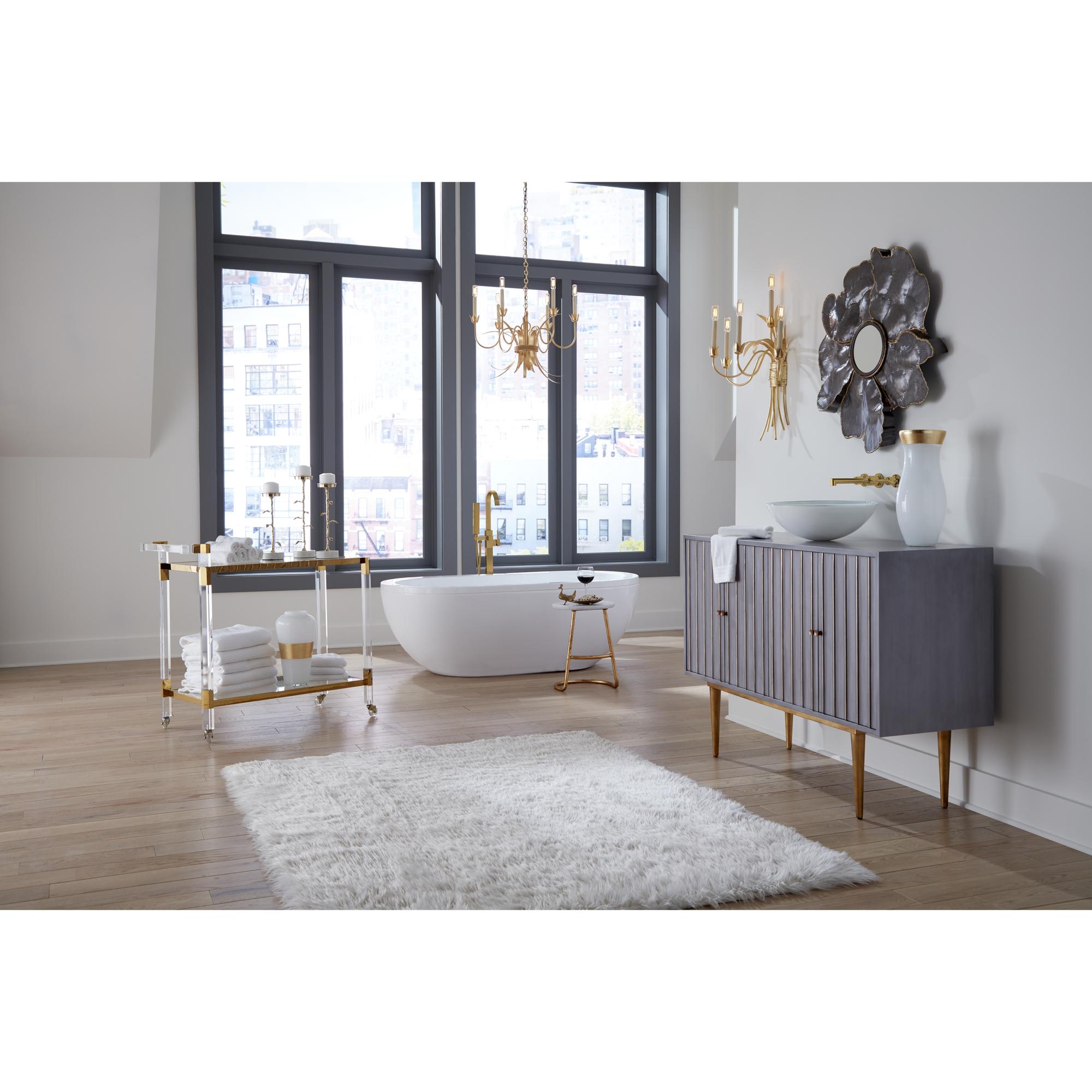 Boulevardier Bar Cart - Clear/Gold 3 Boulevardier Bar Cart - Clear/Gold - Image 3