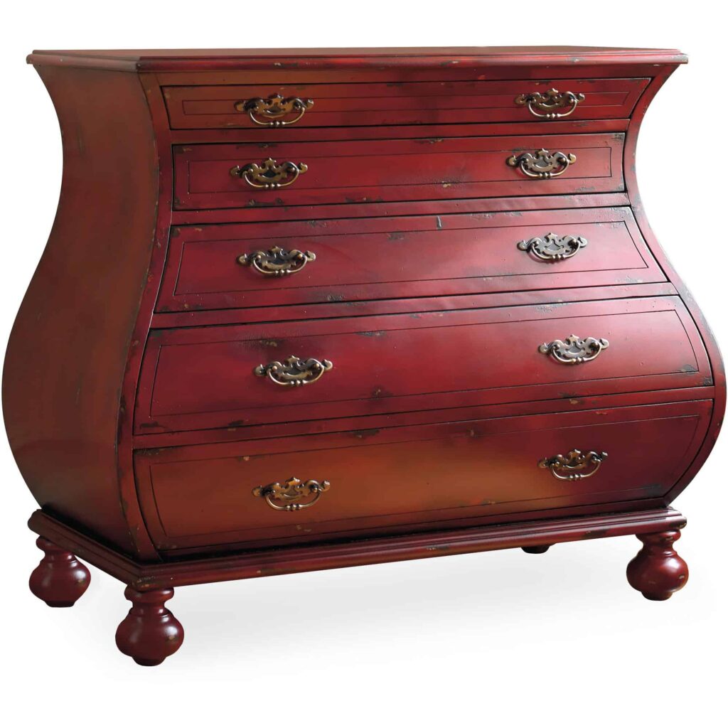 Red 5 Drawer Accent Chest