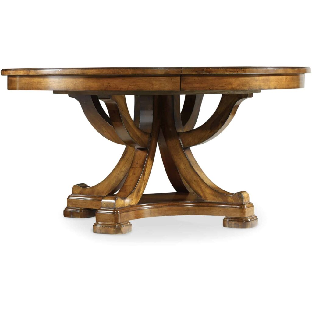 Tynecastle Round Pedestal Dining Table with One 18" Leaf