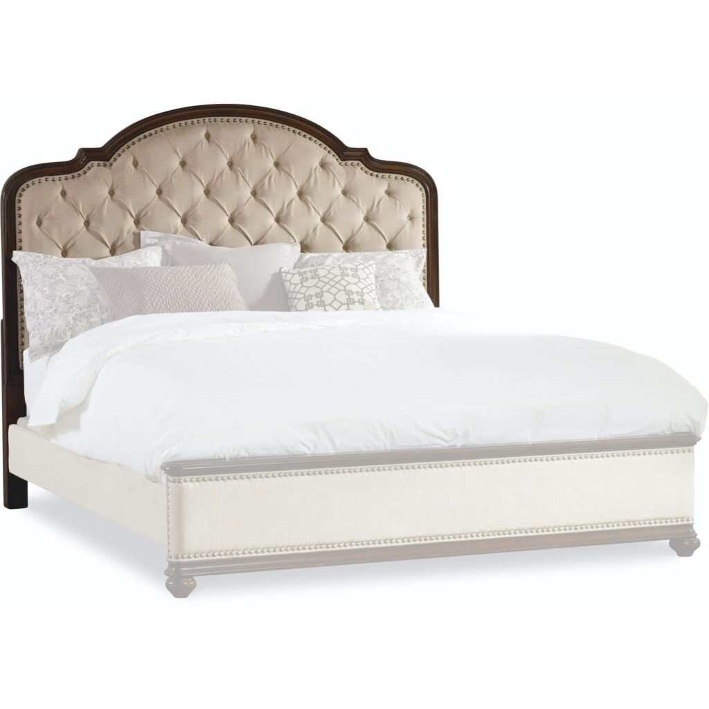 Leesburg King Upholstered Bed with Wood Rails - Image 4