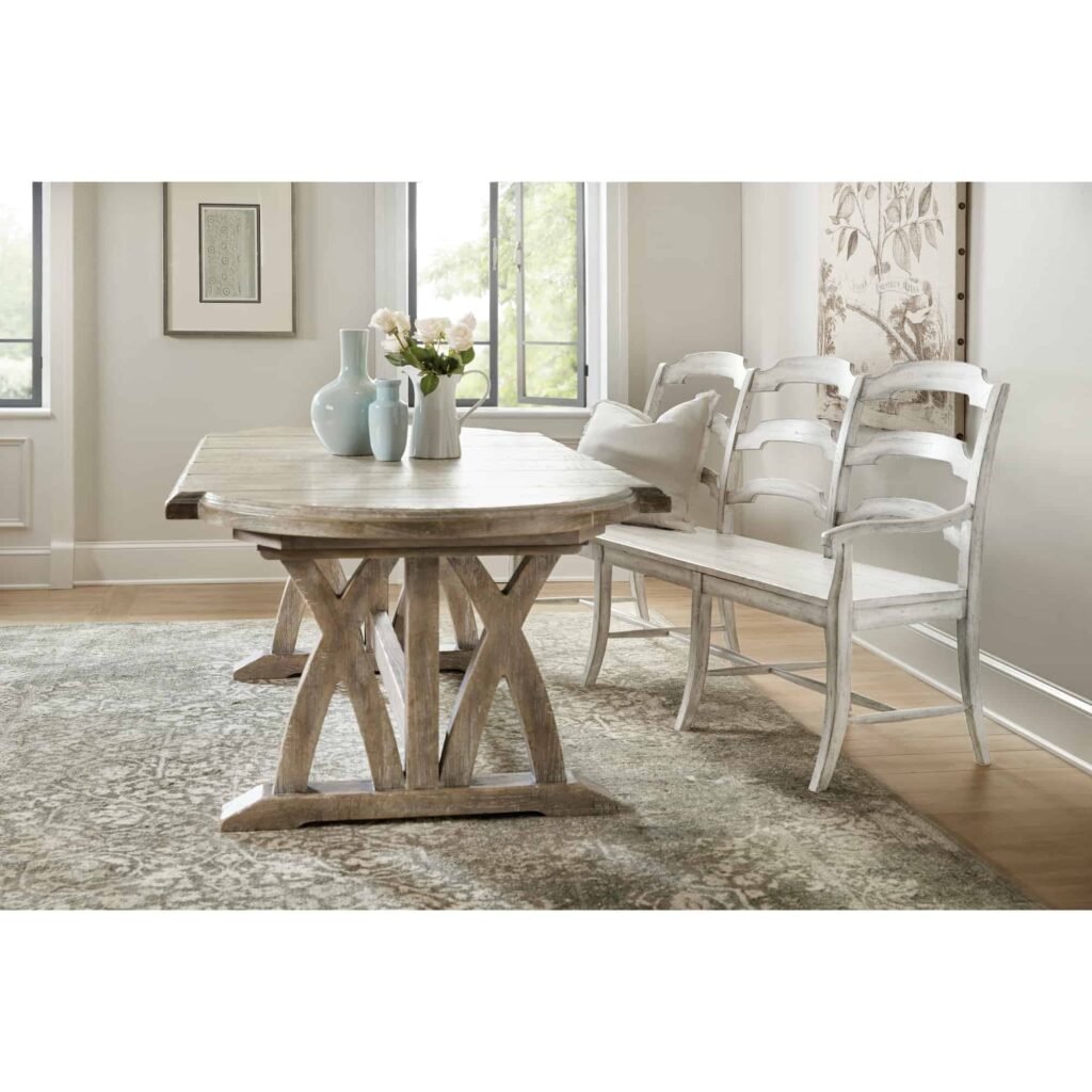 Boheme Colibri 88in Trestle Dining Table with 1-20in Leaf - Image 4