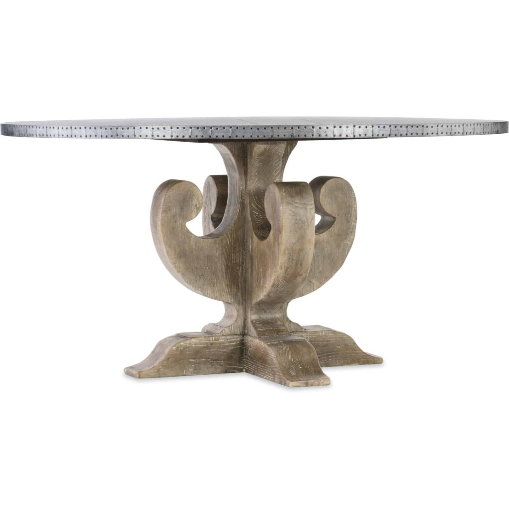 Boheme Ascension 60in Zinc Round Dining Table