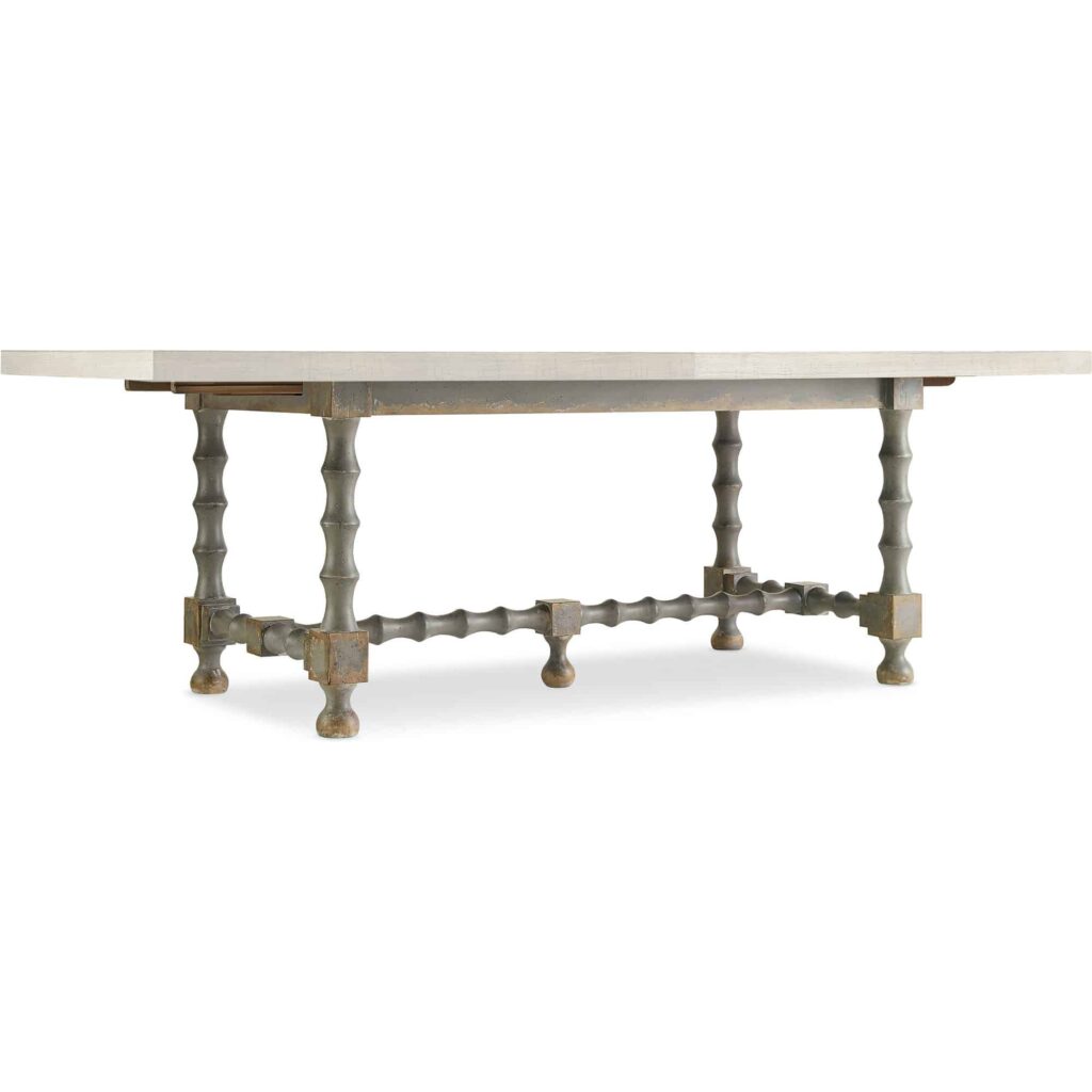 Ciao Bella 84in Trestle Table w/ 2-18in Leaves-Natural/Gray - Image 5