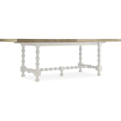 Ciao Bella 84in Trestle Table w/ 2-18in Leaves-Natural/Gray 5805-75200-85 5805 75200t 85