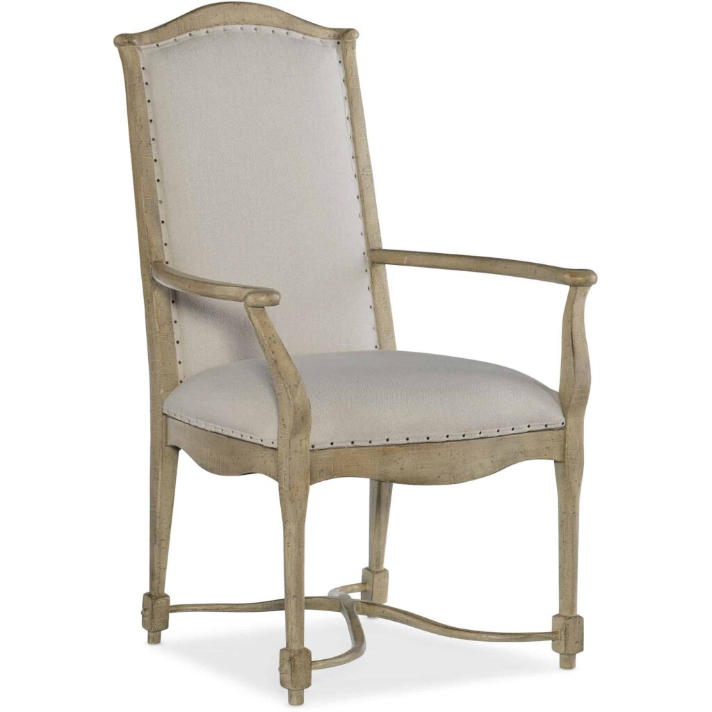 Ciao Bella Upholstered Back Arm Chair-Natural