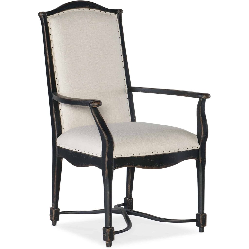 Ciao Bella Upholstered Back Arm Chair- Black