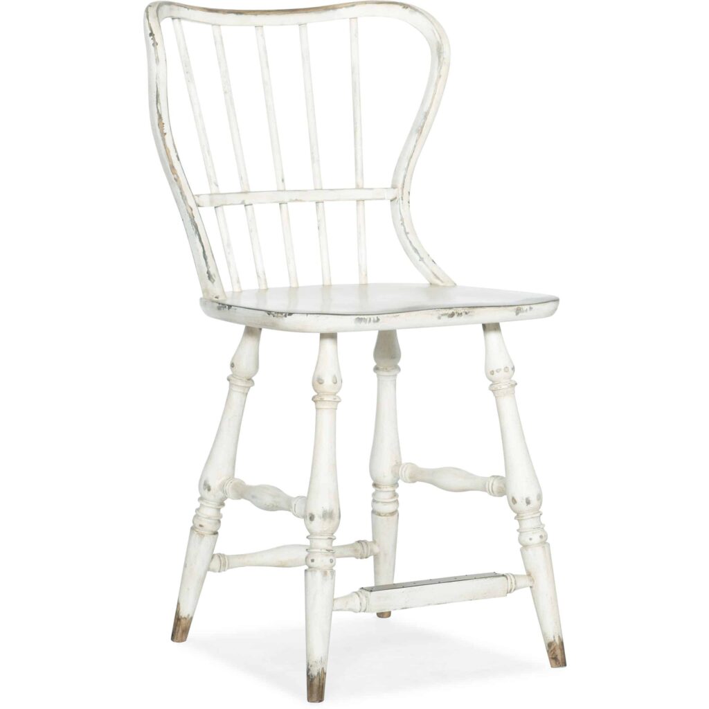 Ciao Bella Spindle Back Counter Stool-White