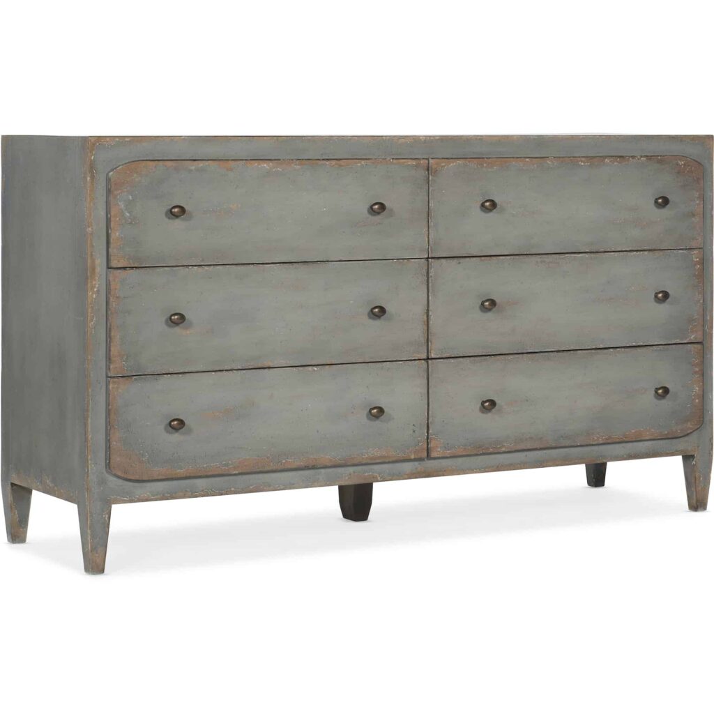 Ciao Bella Six-Drawer Dresser- Speckled Gray