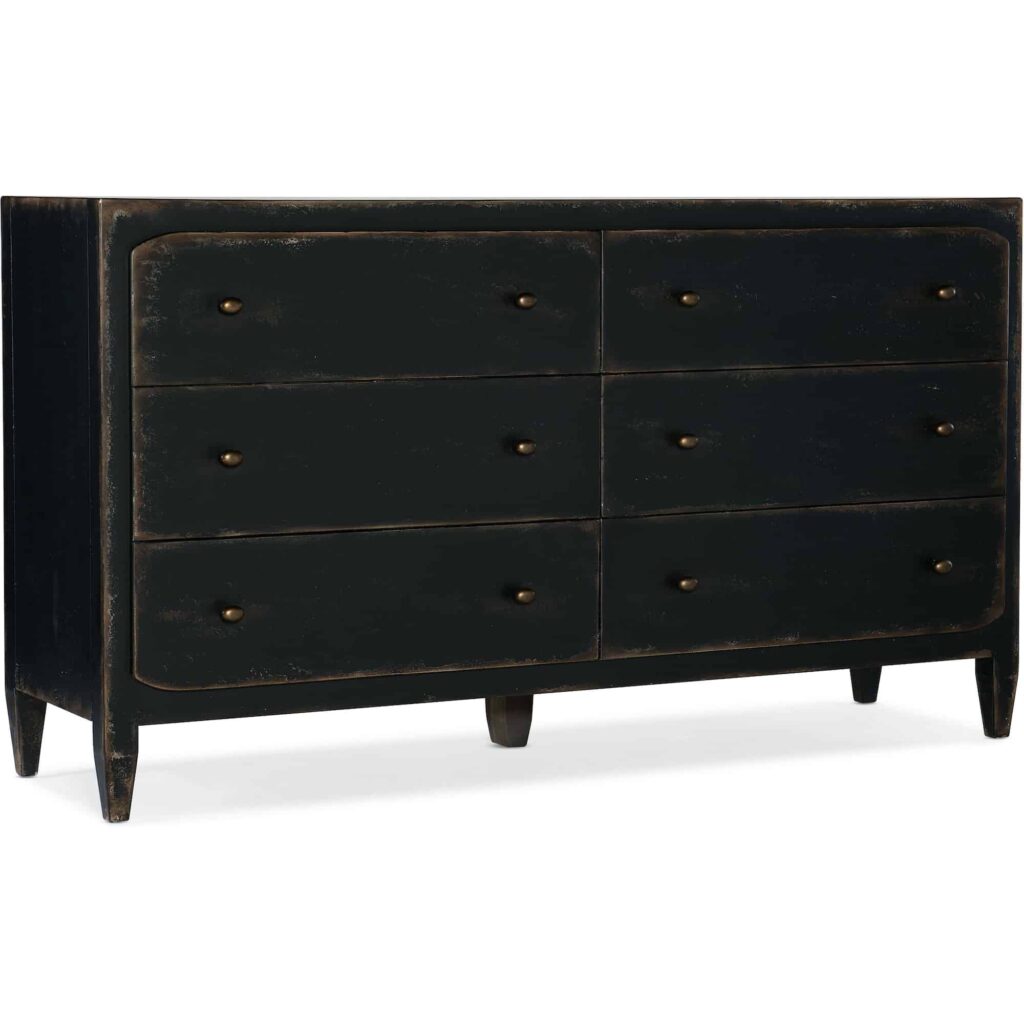 Ciao Bella Six-Drawer Dresser- Black