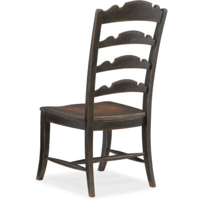 Hill Country Twin Sisters Ladderback Side Chair 5960-75310-BLK 5960 75310 blk back