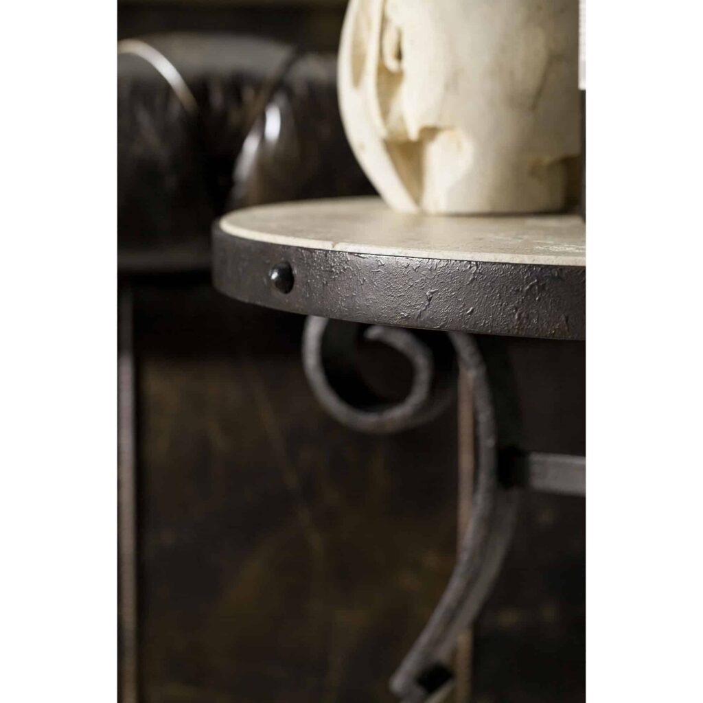 Luckenbach Metal and Stone End Table - Image 4