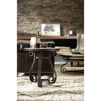 Luckenbach Metal and Stone End Table 5960-80113-MTL 5960 80113 mtl room