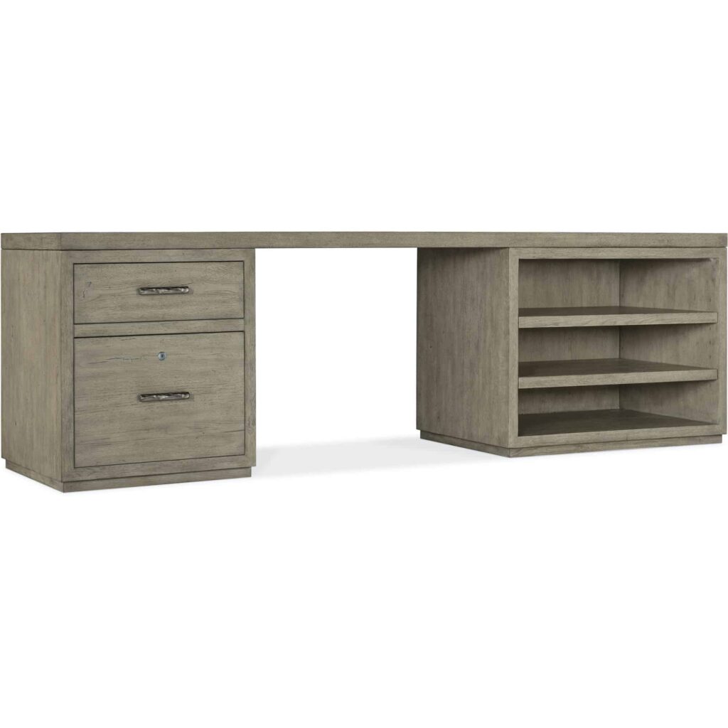 Linville Falls Desk - 96in Top-Small File and Open