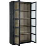 Linville Falls Shou Sugi Ban Curio Cabinet 13 Linville Falls Shou Sugi Ban Curio Cabinet 6150-75906-99 6150 75906 99 open silo2