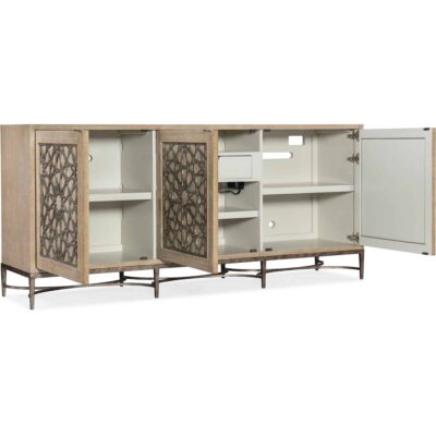 Melange Suzani Three Door Entertainment Console 628-55013-80 628 55013 80 open silo