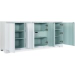 Melange Corinth Four Door Entertainment Console 628-55015-02 628 55015 02 open silo