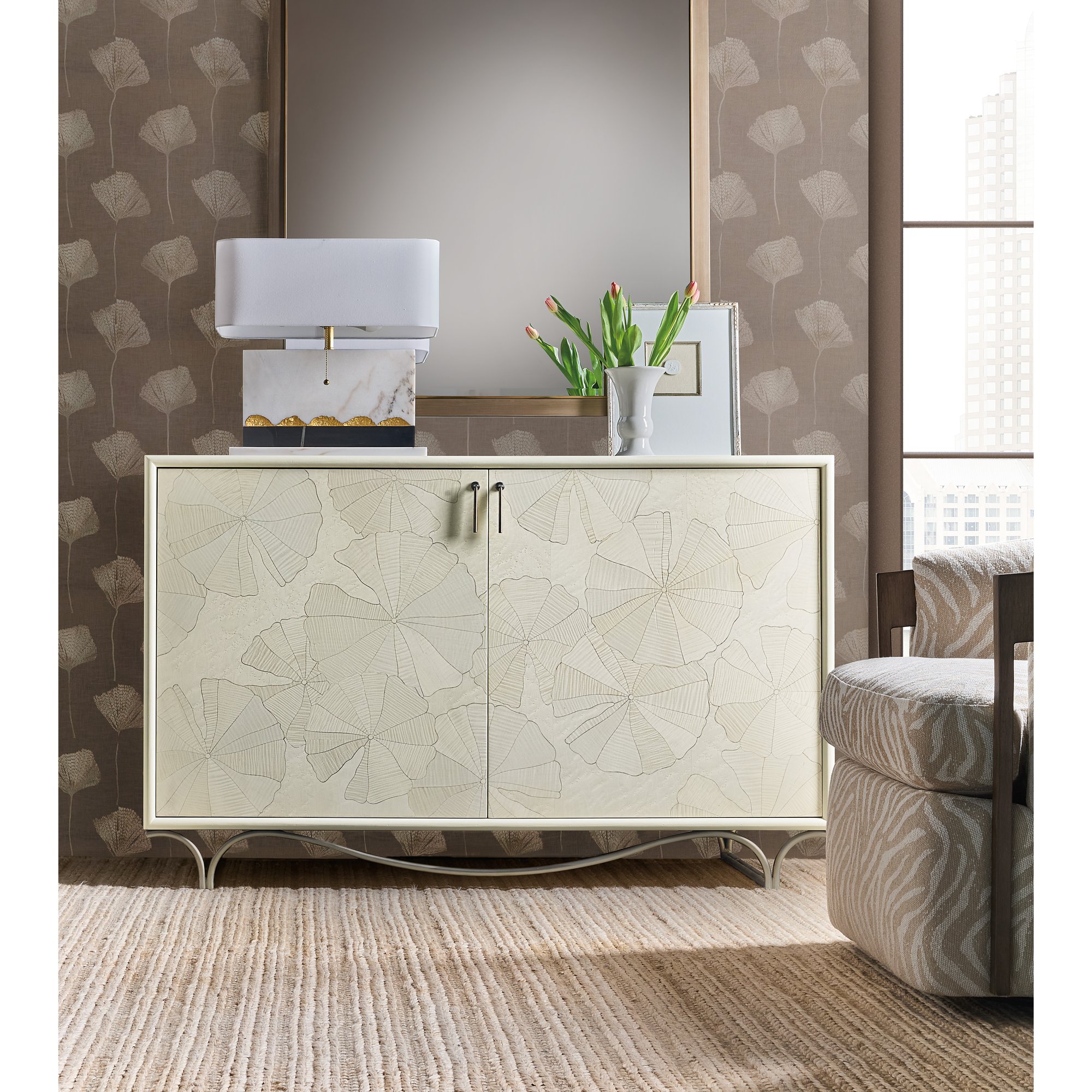 Melange White Lotus Hall Chest 6 Melange White Lotus Hall Chest - Image 6