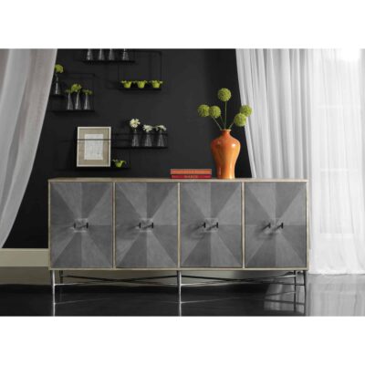 Melange Zola Four-Door Credenza 638-85316-LTGY 638 85316 ltgy room