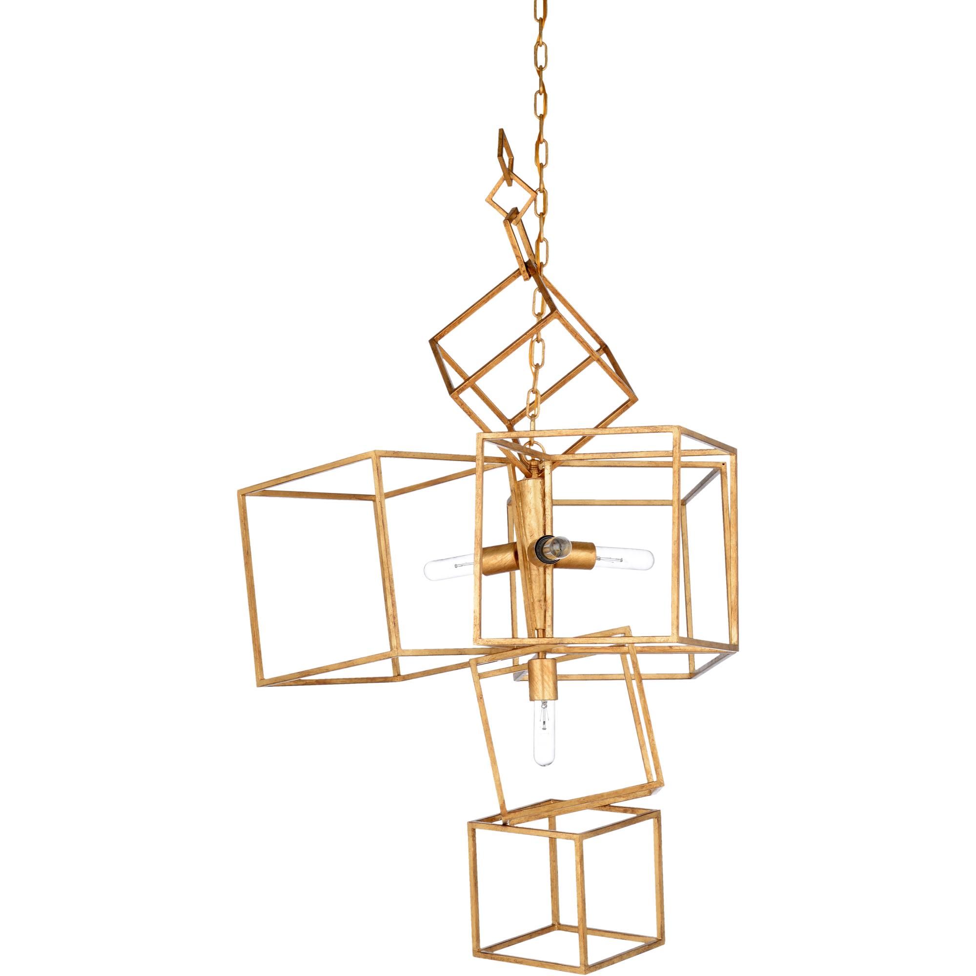 CUBIST CHANDELIER - GOLD 1 CUBIST CHANDELIER - GOLD