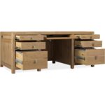 Driftwood Executive Desk 7 Driftwood Executive Desk 6820-10462-80 6820 10462 80 open silo