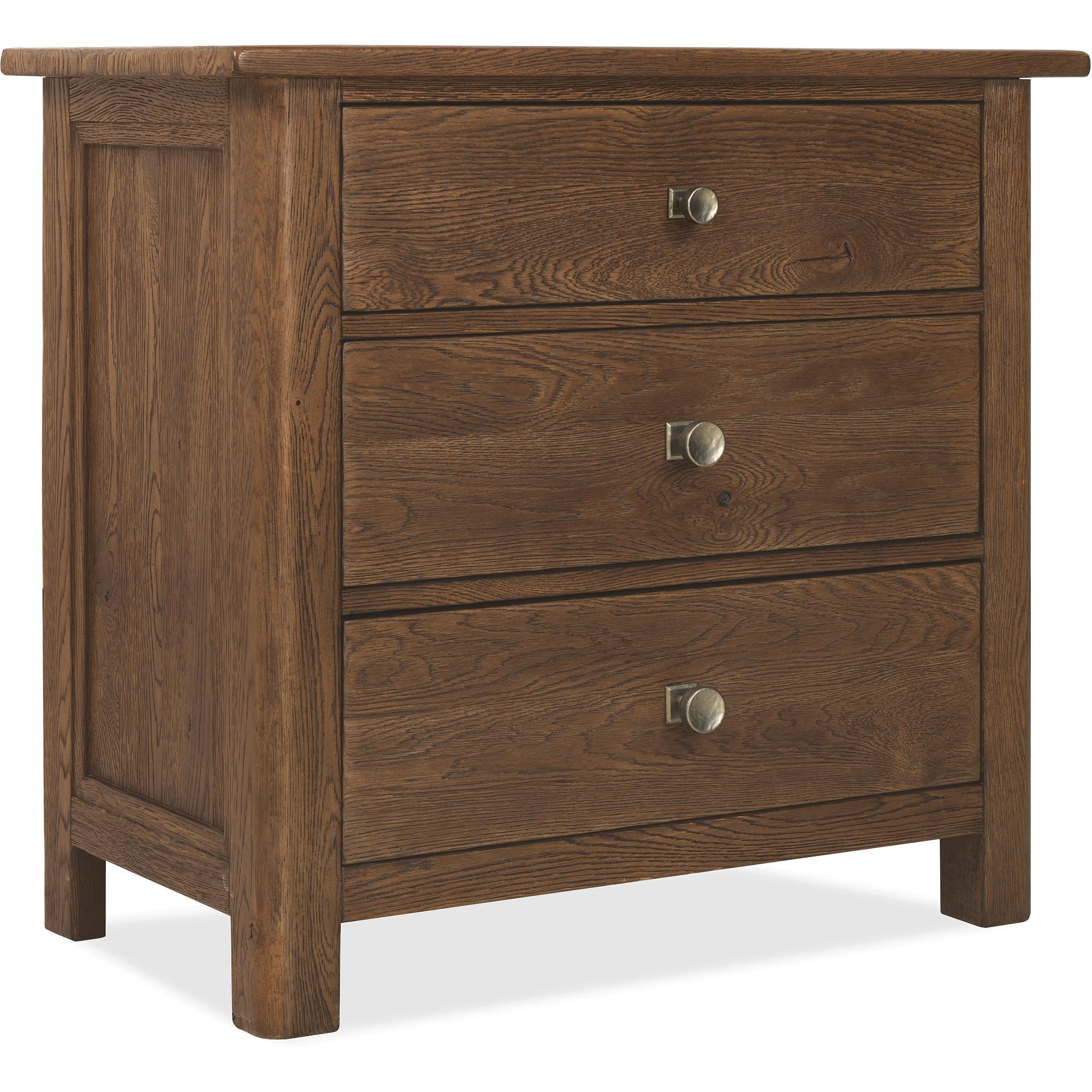 Driftwood Three-Drawer Nightstand 1 Driftwood Three-Drawer Nightstand