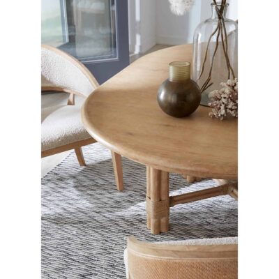 Retreat Pole Rattan Round Dining Table w/1-20in leaf 6950-75201-80 6950 75201 80 detail