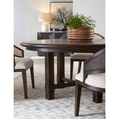 Retreat Pole Rattan Round Dining Table w/1-20in leaf 6950-75201-99 6950 75201 99 detail