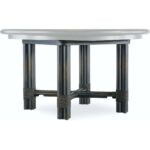 Retreat Pole Rattan Round Dining Table w/1-20in leaf 6950-75201-99 6950 75201b 99 silo
