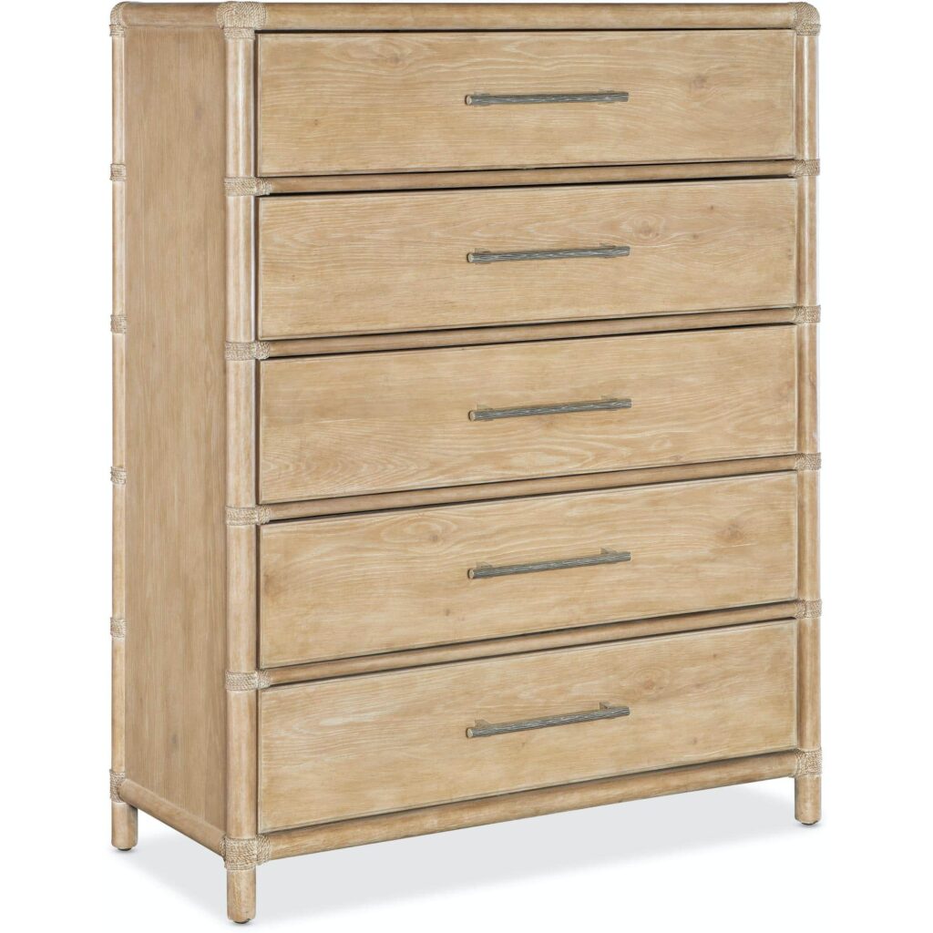 Retreat Pole Rattan Five-Drawer Chest