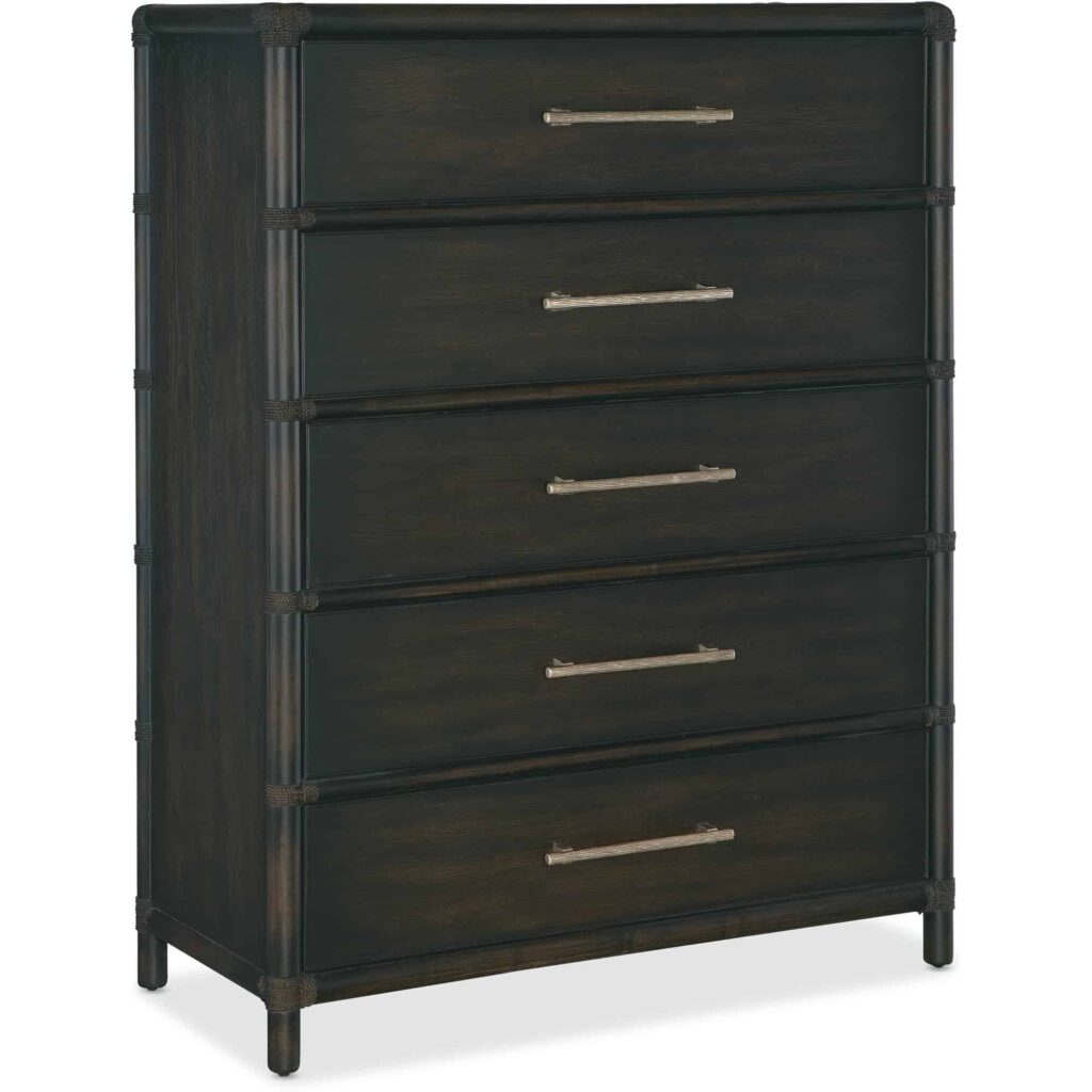 Retreat Pole Rattan Five-Drawer Chest