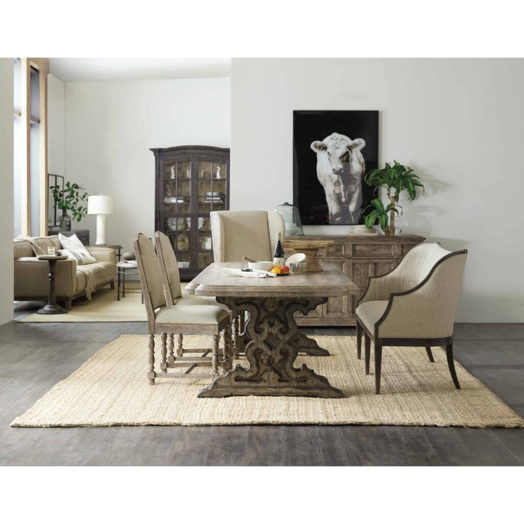 La Grange Le Vieux 86in Double Pedestal Table w/2-18in Leaves - Image 5