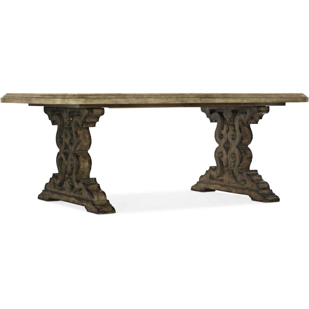 La Grange Le Vieux 86in Double Pedestal Table w/2-18in Leaves