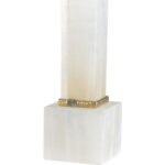ALABASTER COLUMN LAMP WITH GOLD/STONE RINGS 70258 70258 B