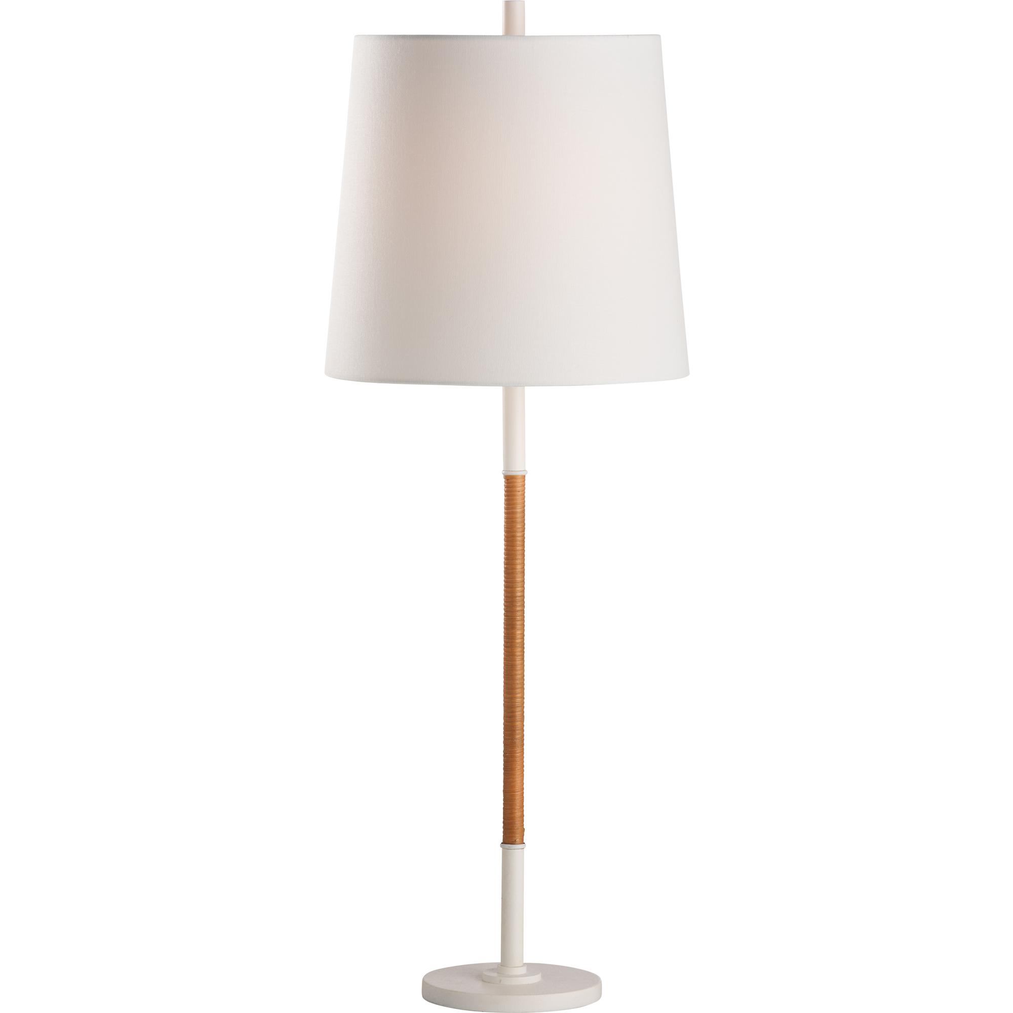 Amelia Rattan Lamp - White 1 Amelia Rattan Lamp - White