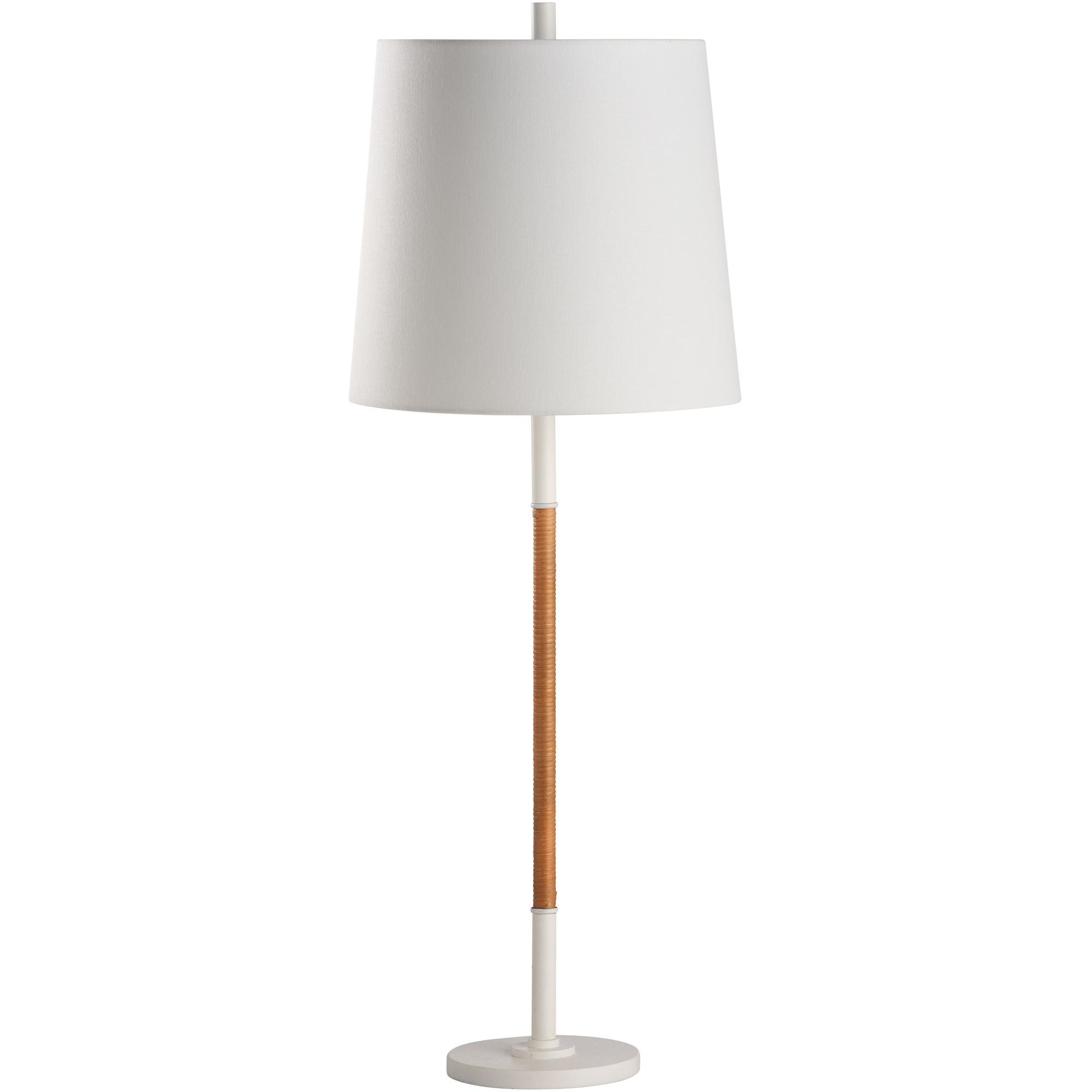 Amelia Rattan Lamp - White 2 Amelia Rattan Lamp - White - Image 2