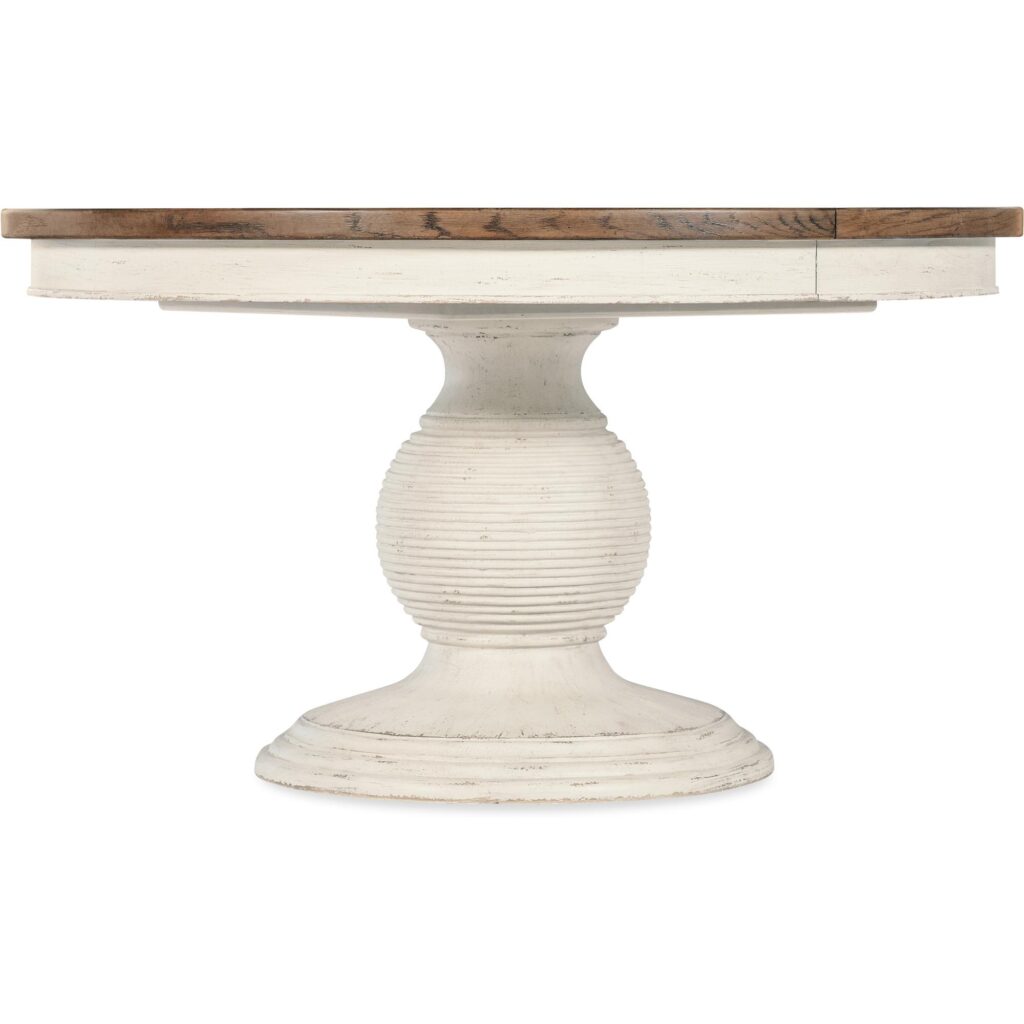 Americana Round Pedestal Dining Table w/1-22in leaf